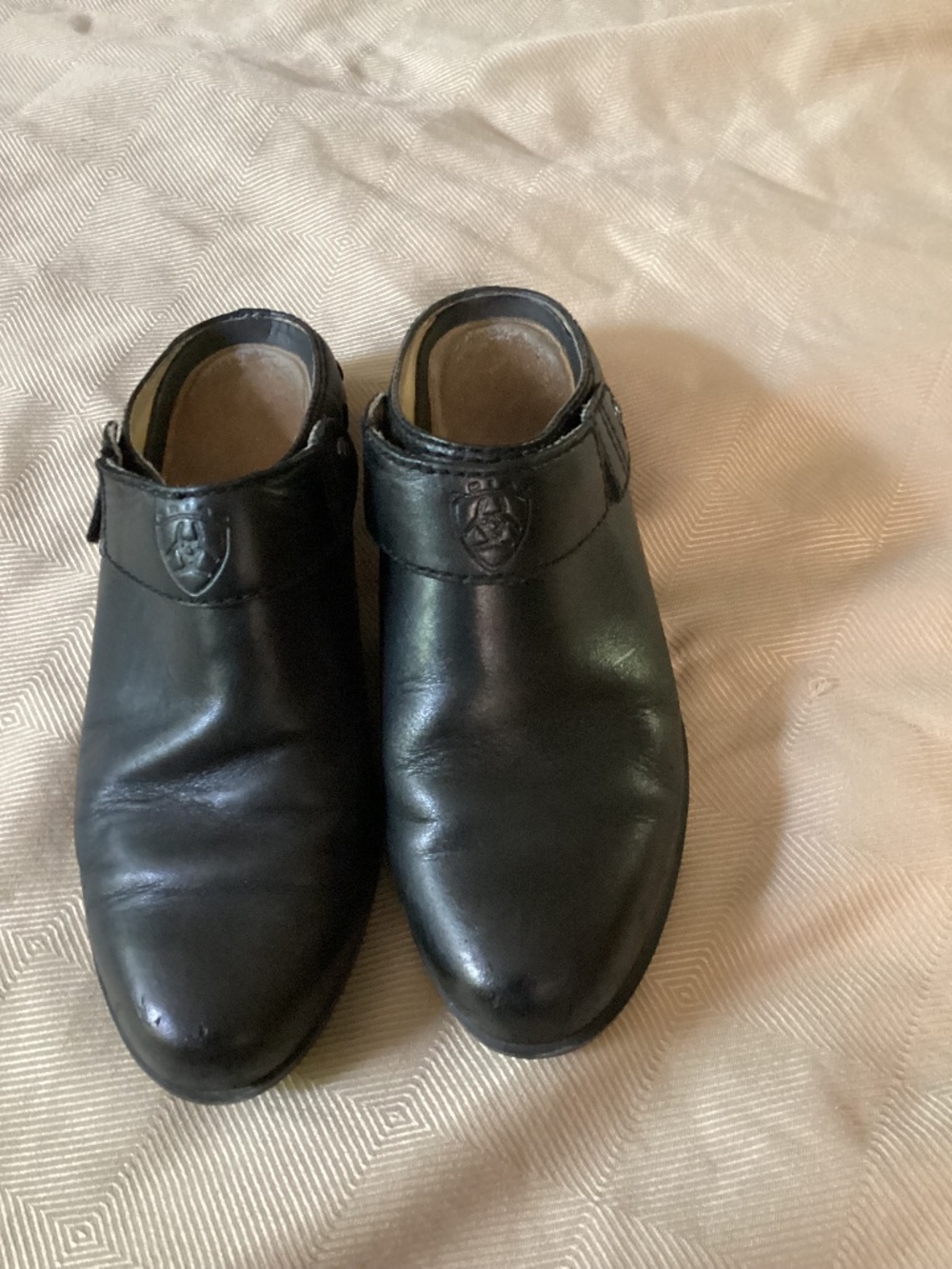 Ariat Black‎ Leather Clogs Mules  8.5 ATS Western  Equestrian Slip On Shoes